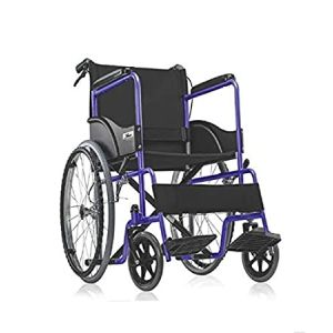 Medequip Basic Foldable Wheelchair with Spoke Wheel (Blue Frame) for Rent