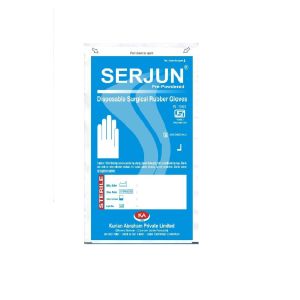 Serjun Sterile Disposable Surgical Rubber Gloves 1 Pair (Size 7)