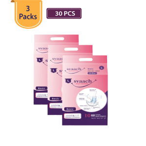 svaach Basic Adult Diaper Sticker Type Large (Pack of 3) 30 pcs