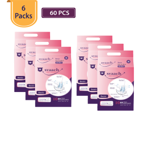 svaach Basic Adult Diaper Sticker Type Medium (Pack of 6) 60 pcs