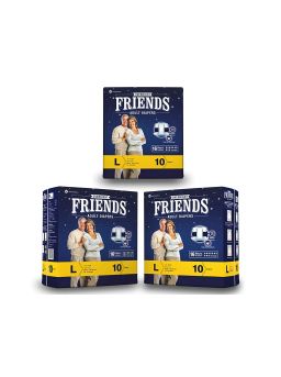 Friends Overnight Adult Diaper Sticker Type Large (Pack of 3) 30 pcs