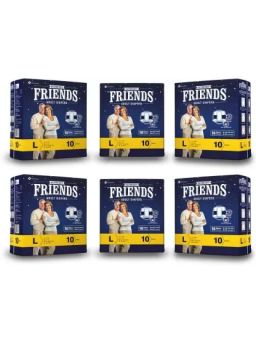 Friends Overnight Adult Diaper Sticker Type Large (Pack of 6) 60 pcs