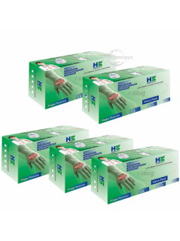 Home Medix Latex Medical Examination Gloves Medium (Pack of 5) 500 Gloves