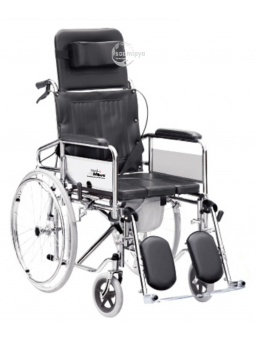 LifeEzy Reclining Commode Wheelchair (U Cut seat)
