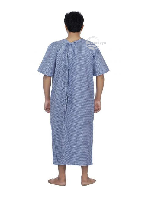 3 Pack - Hospital Patient Gown, IV, Tieside w/Telemetry Pocket, Size Medium  - XL, Blue Leaf Print : Amazon.in: Industrial & Scientific