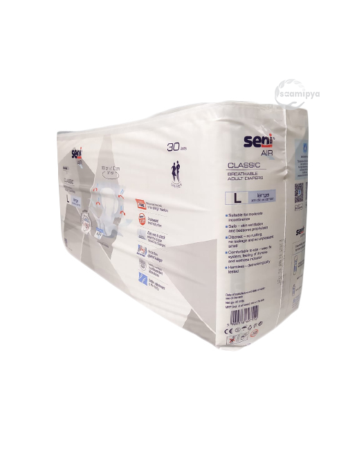 Seni Breathable Adult Diapers - Medium (30 Pieces) 